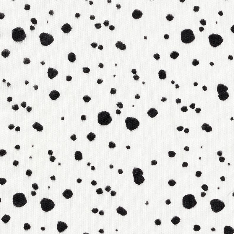 Tissu gaze de coton points irréguliers, lisses – ivoire/noir,  image number 1