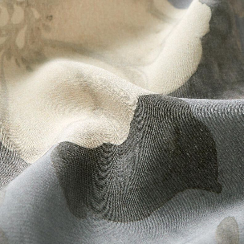 Tissu en viscose Fleurs aquarelle – gris,  image number 2