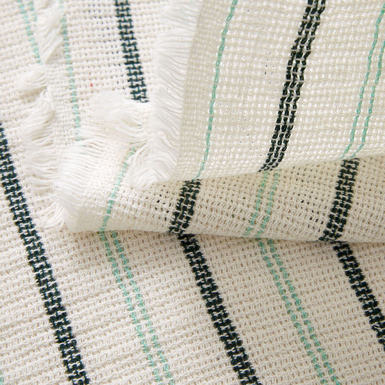 Tissu de coton Structure quadrillée à rayures verticales – blanc/menthe poivrée, image number 5