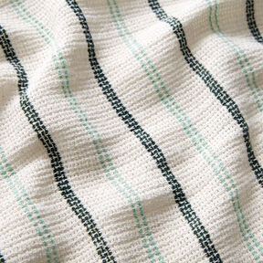 Tissu de coton Structure quadrillée à rayures verticales – blanc/menthe poivrée, 