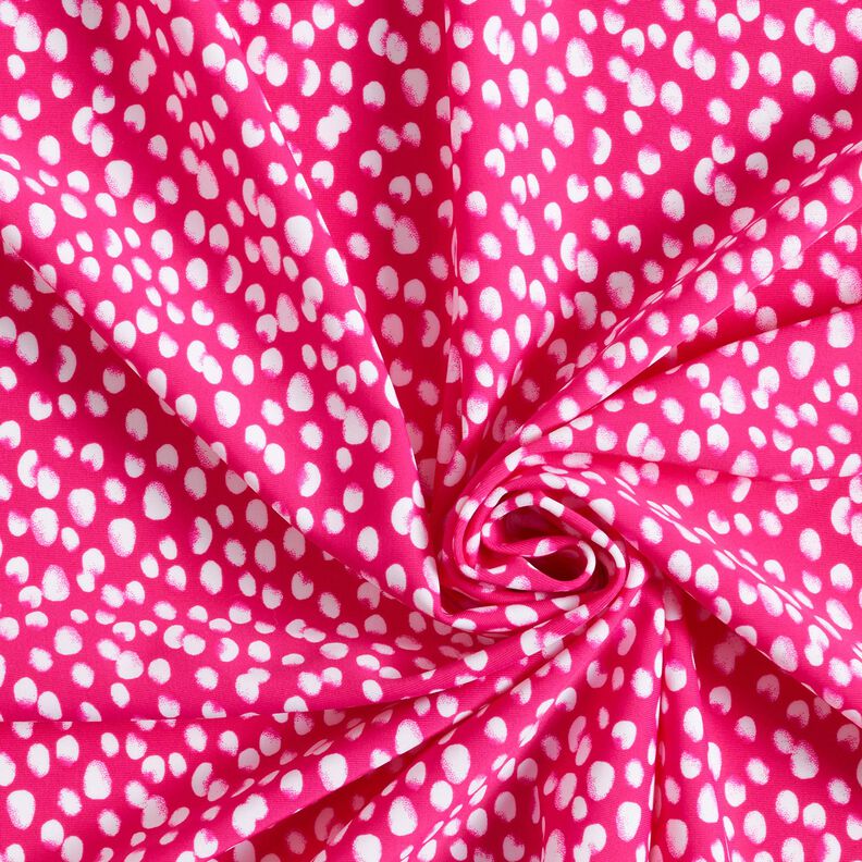 Tissu pour maillot de bain à petites taches – rose intense/blanc,  image number 3