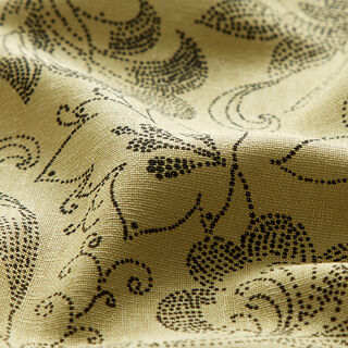 Mélange lin-viscose dessin de fleurs luxuriant – beige foncé, 