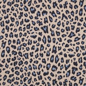 Mélange viscose lin Imprimé léopard | Poppy Fabrics – noix de cajou/bleu nuit, 