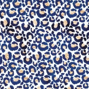 Jersey coton Léopard à taches dorées | Glitzerpüppi – blanc/indigo, 