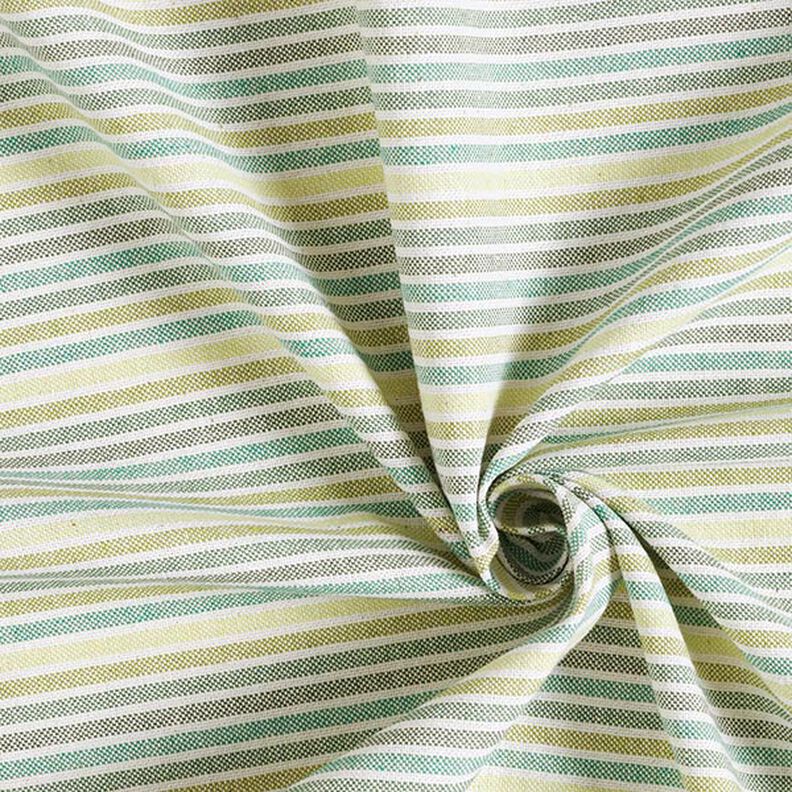 Tissu de décoration Semi-panama Rayures multicolores recyclé – vert clair,  image number 3