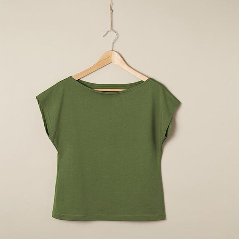 Jersey coton Medium uni – olive, image number 6