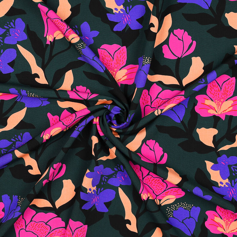 Tissu viscose LENZING™ ECOVERO™ Amira Floral | Nerida Hansen – vert foncé/lilas,  image number 3