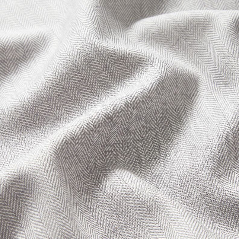 Mélange lin-coton chevron – argent,  image number 2