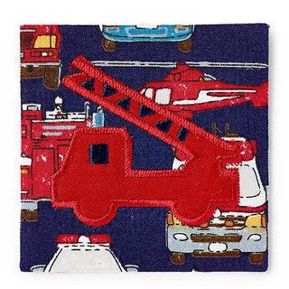 Application Camion de pompier [ 6,3 x 6,3 cm ] | Prym – rouge vif/bleu marine, 