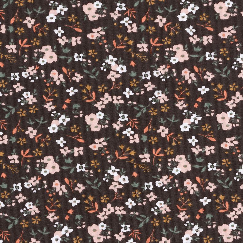 Jersey coton Mille-fleurs – marron noir,  image number 1