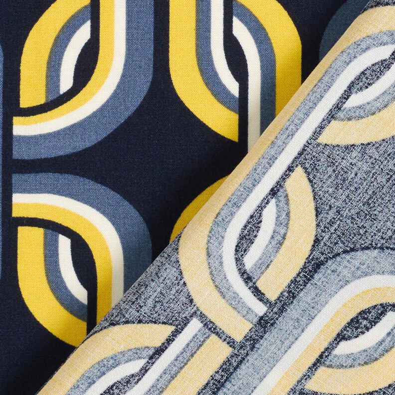 Tissu de viscose Motif de chaîne – bleu marine,  image number 4