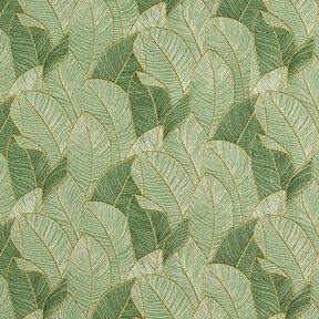 Tissu de décoration Gobelin Mer de feuilles – vert clair/noir, 