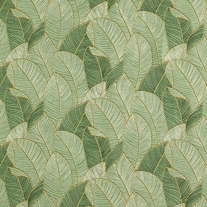 Tissu de décoration Gobelin Mer de feuilles – vert clair/noir,  image number 1