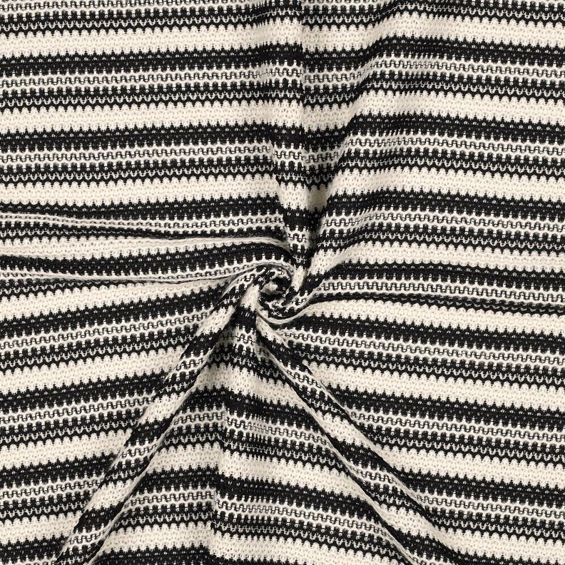 Tissu maille rayures | Poppy Fabrics – noir/écru,  image number 3