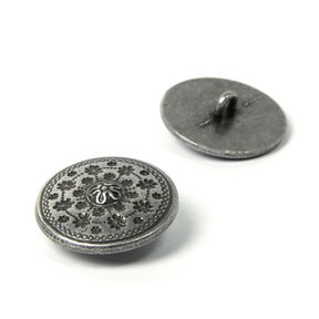Bouton en métal fleur rustique 1, 
