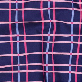 Popeline coton Carreaux ondulés | Poppy Fabrics – indigo/rose, 