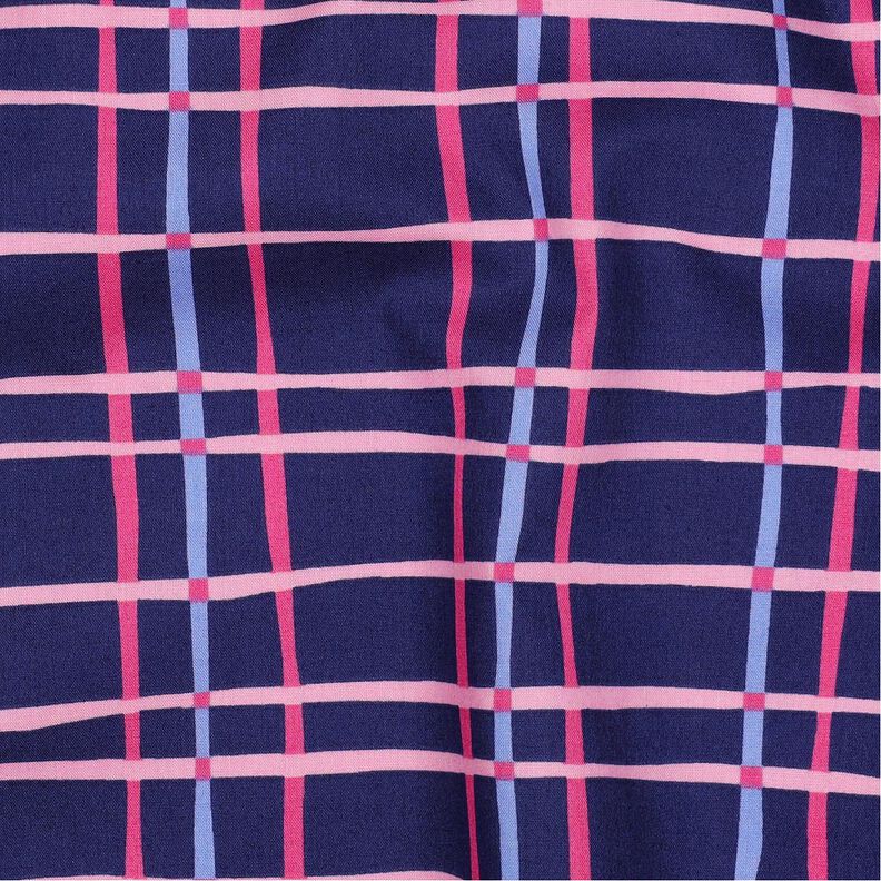 Popeline coton Carreaux ondulés | Poppy Fabrics – indigo/rose,  image number 2