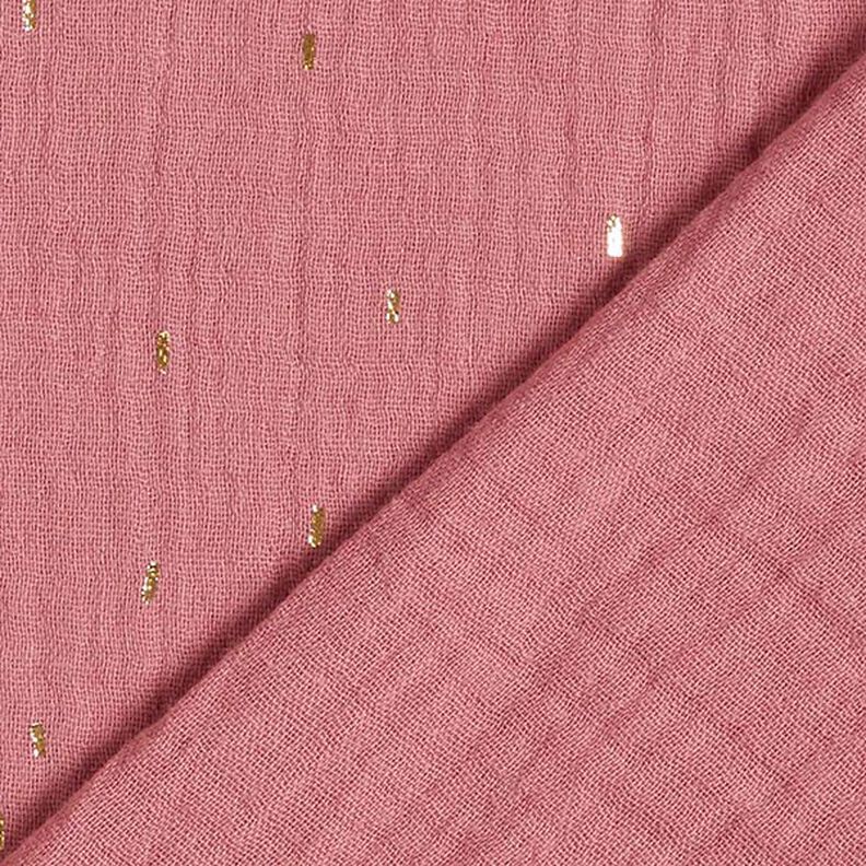 Mousseline imprimé feuille Rectangle | by Poppy – vieux rose,  image number 4