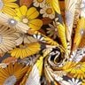 Tissu en coton Cretonne Grandes fleurs rétro – noir/jaune soleil,  thumbnail number 3