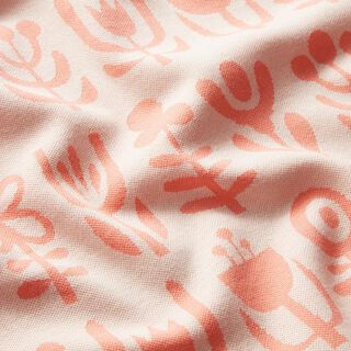 GOTS Jacquard maille EVERMORE Diversity | Hamburger Liebe - Albstoffe – blanc/saumon, 
