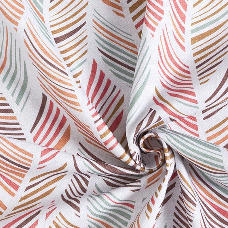 Tissu de décoration Semi-panama motif de feuilles – marron,  image number 3