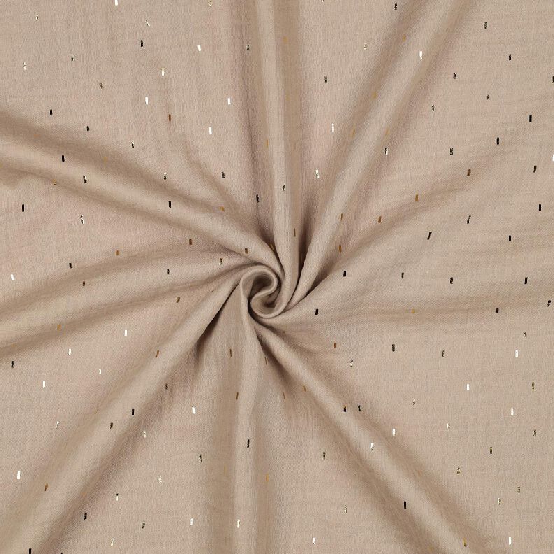 Tissu double gaze de coton Rechteck Imprimé feuille | Poppy Fabrics – anémone/or métallisé,  image number 3