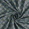 Tissu viscose Éventails rétro – bleu nuit/turquoise,  thumbnail number 3