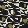 Mélange viscose lin Motif géométrique – noir/olive,  thumbnail number 1