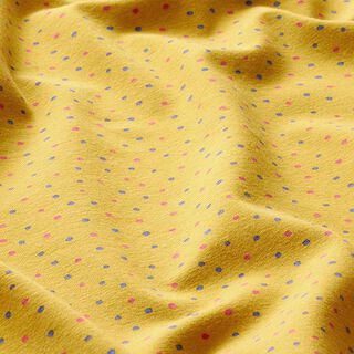 Jersey coton Petits points colorés – jaune curry, 