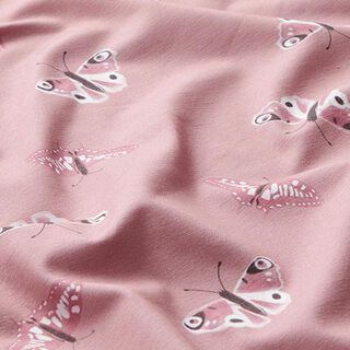 Jersey coton Papillons | PETIT CITRON – vieux rose, 