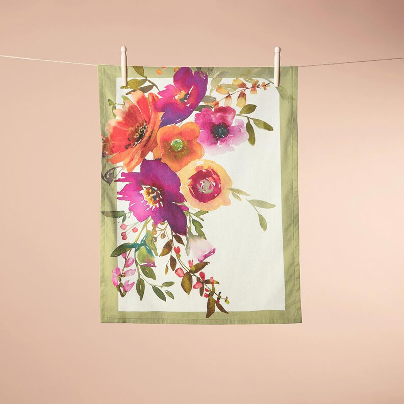 panneau décoratif trio fleurs aquarelles – ivoire/baies,  image number 7