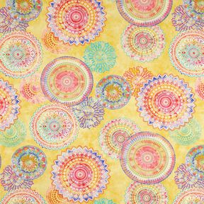 Tissu d’extérieur Canvas Mandala – jaune clair, 