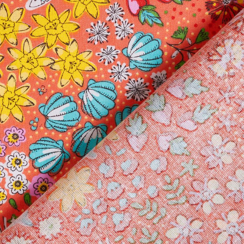 Coton enduit Mélange marin – corail, image number 4