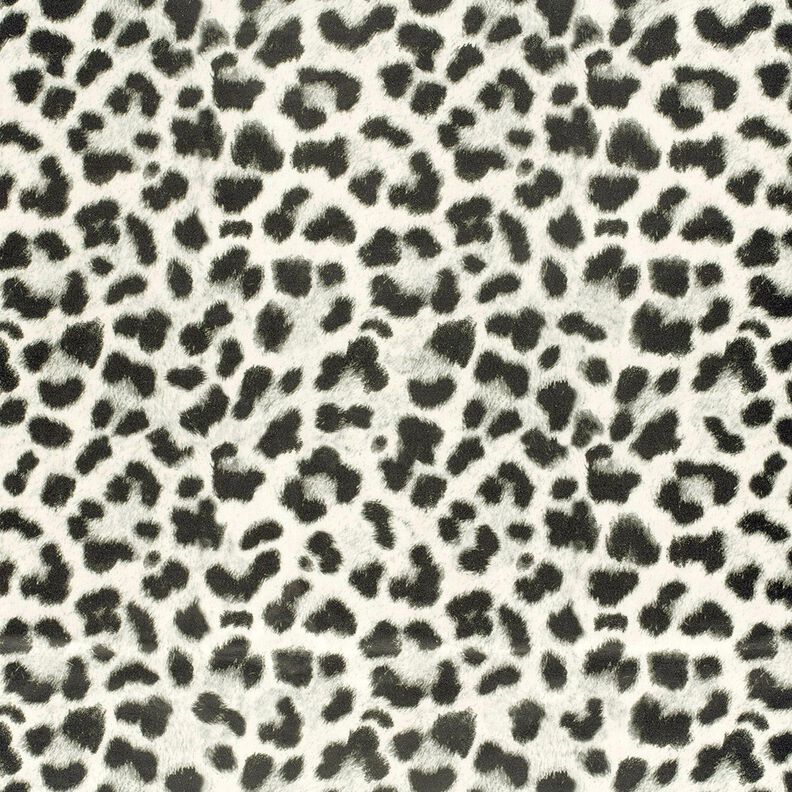 Velours extensible avec léopard des neiges – ivoire/noir, image number 1