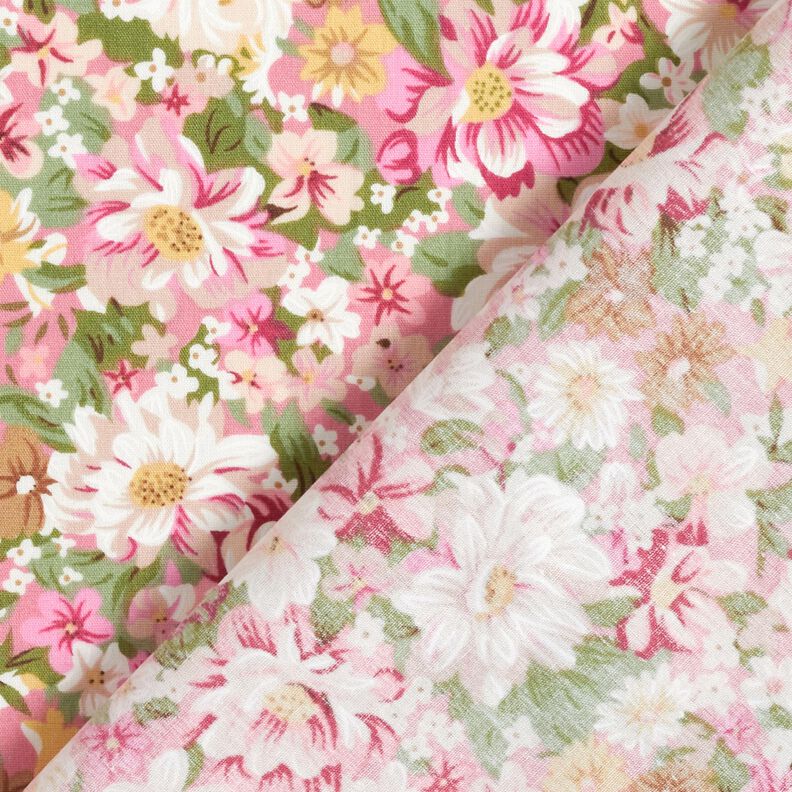 Popeline coton Fleurs romantiques – rose/beige,  image number 4