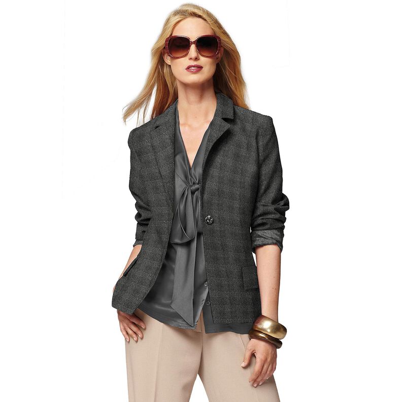 Mélange viscose Prince-de-galles – anthracite,  image number 6