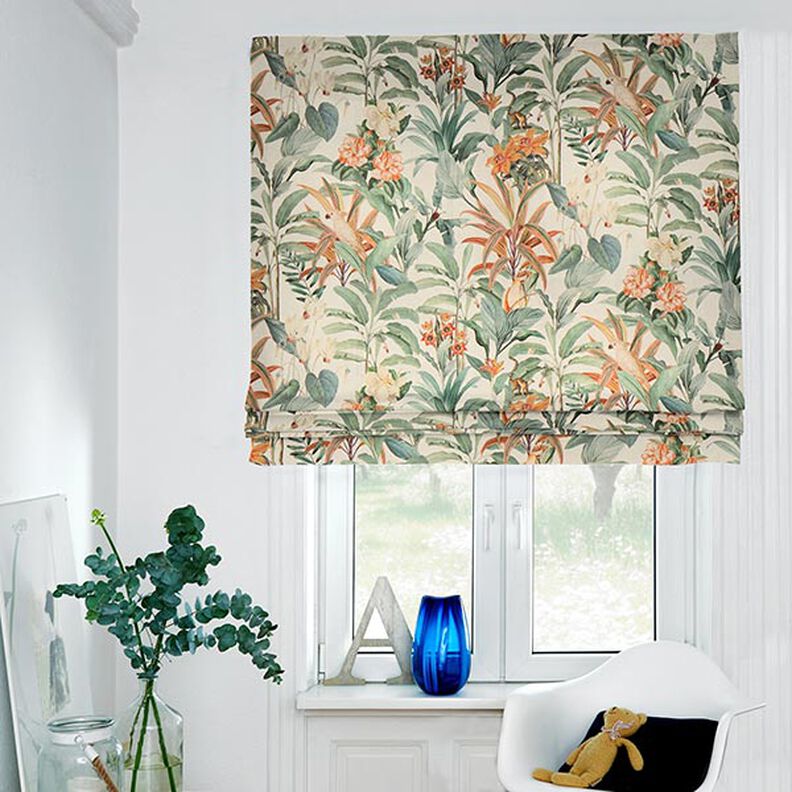 Tissu de décoration Semi-panama perroquet de la jungle – nature/vert,  image number 6