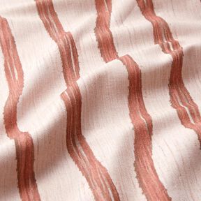 Tissu de d&eacute;coration Semi-panama Rayures ondul&eacute;es &ndash; rouge/ros&eacute;, 