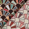Tissu de décoration Gobelin Éventails rétro – noir/carmin,  thumbnail number 4