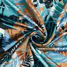 Crêpe satin Palmiers et Monstera – bleu brillant/bleu noir,  thumbnail number 3