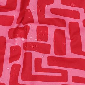 Coton enduit abstrait – rouge/rose vif, 