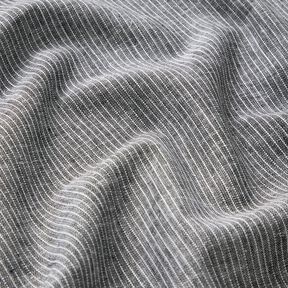 Mélange lin coton rayures étroites – noir/blanc, 