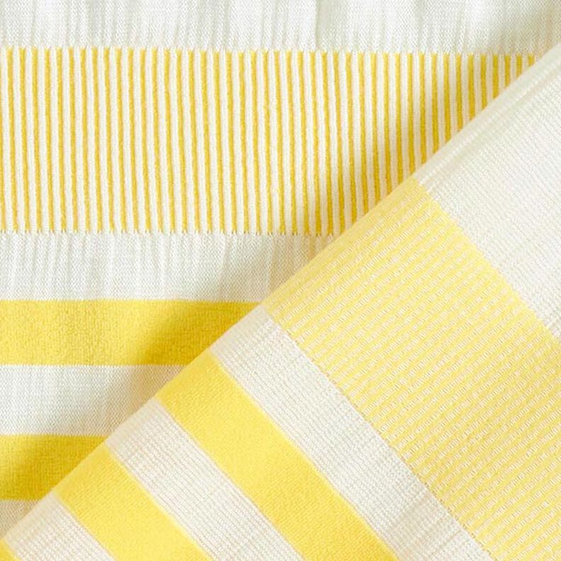 Jersey viscose aspect crash – blanc/jaune citron, image number 5