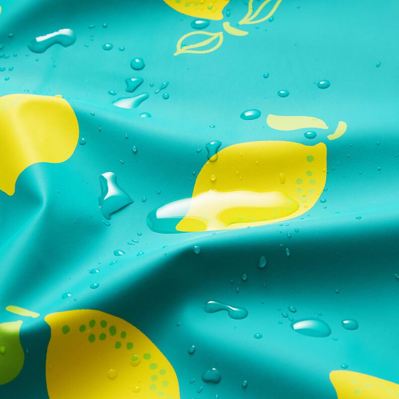 Tissu pour veste de pluie Citrons – menthe poivrée/jaune citron,  image number 6