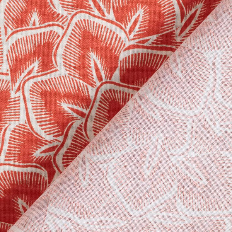 Tissu en coton Cretonne Feuilles abstraites – terre cuite/ivoire,  image number 4