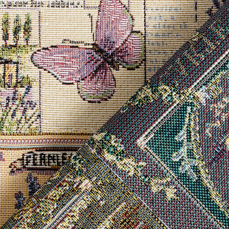 Tissu de décoration Gobelin Collage de lavande – nature/mauve,  image number 4