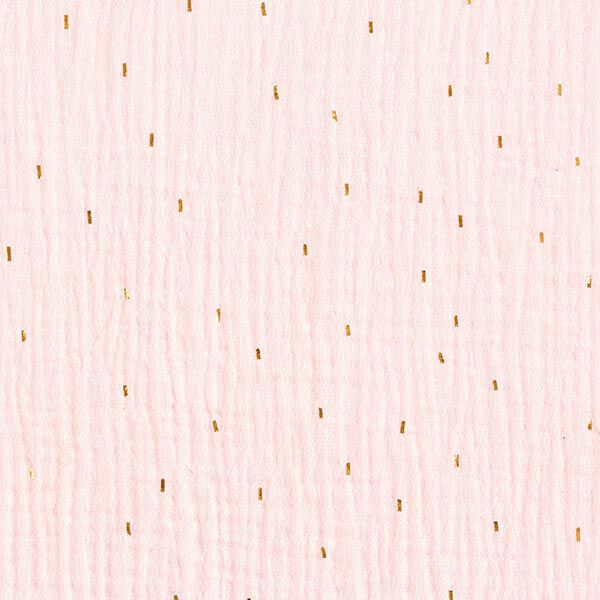 Tissu double gaze de coton Imprimé feuille Rectangle | by Poppy – rosé,  image number 1