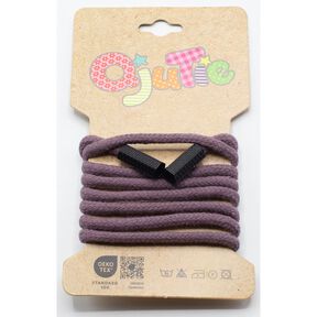 Cordon en coton incl. Extrémité de cordon [1,15 m | Ø 5mm] – aubergine, 