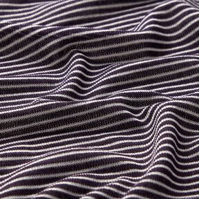 Tricot fin rayures étroites – prune/blanc, 