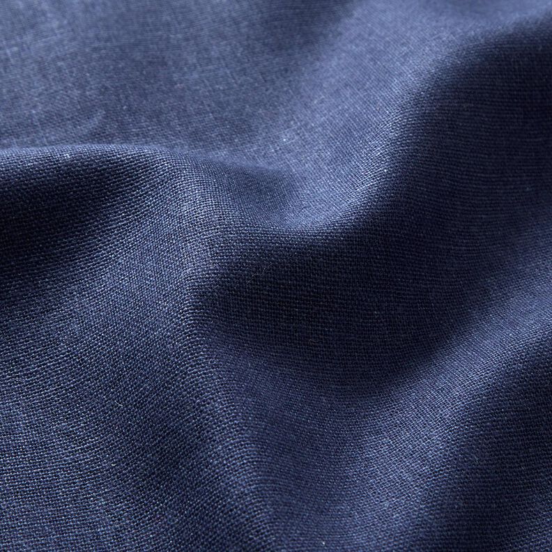 Pur lin lourd Uni – bleu marine, image number 2